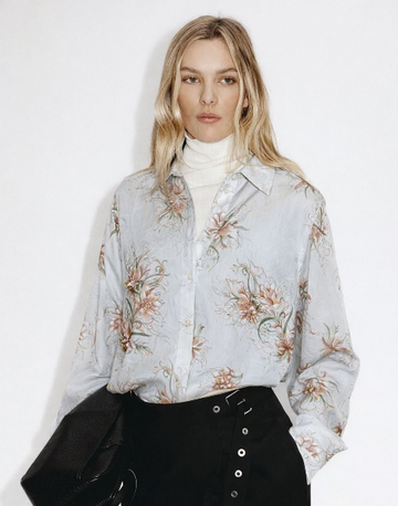 sleeved floral shirt