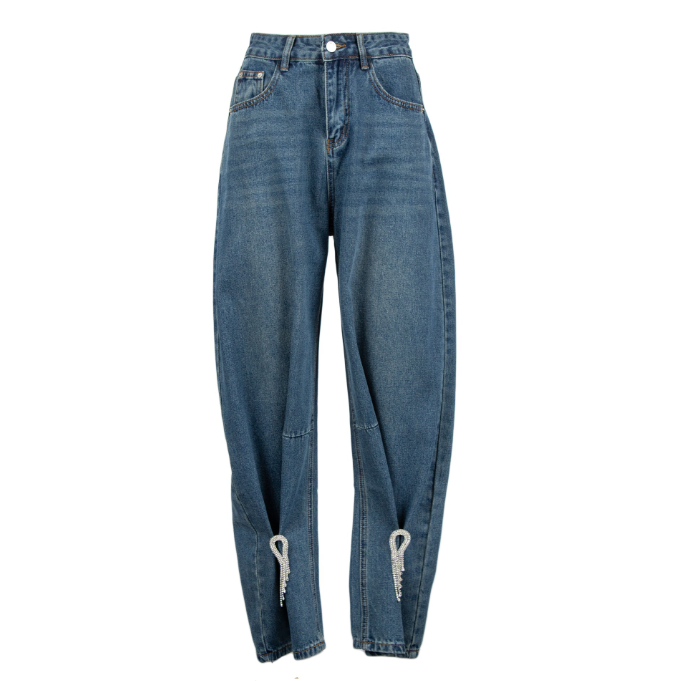 Pearl Bow Barrel Jeans
