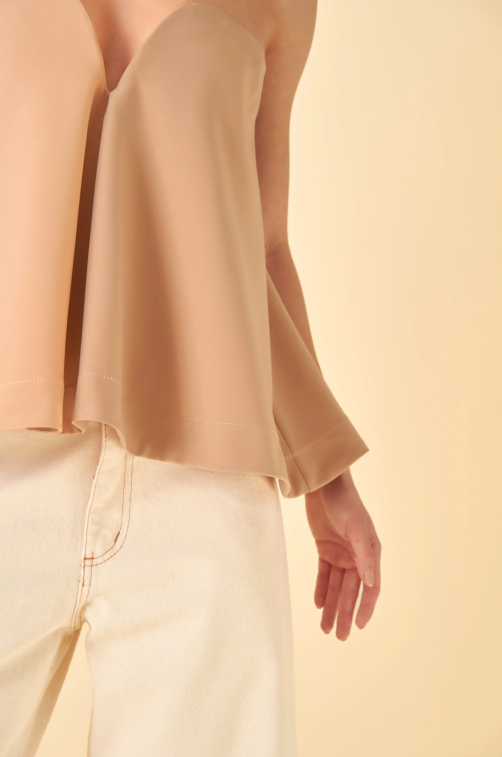 Beige tailored blouse