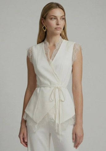 White Sequin Blouse