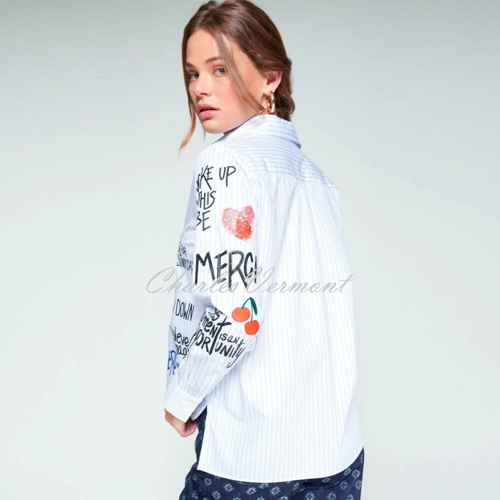 Graffiti Oxford Blue Shirt