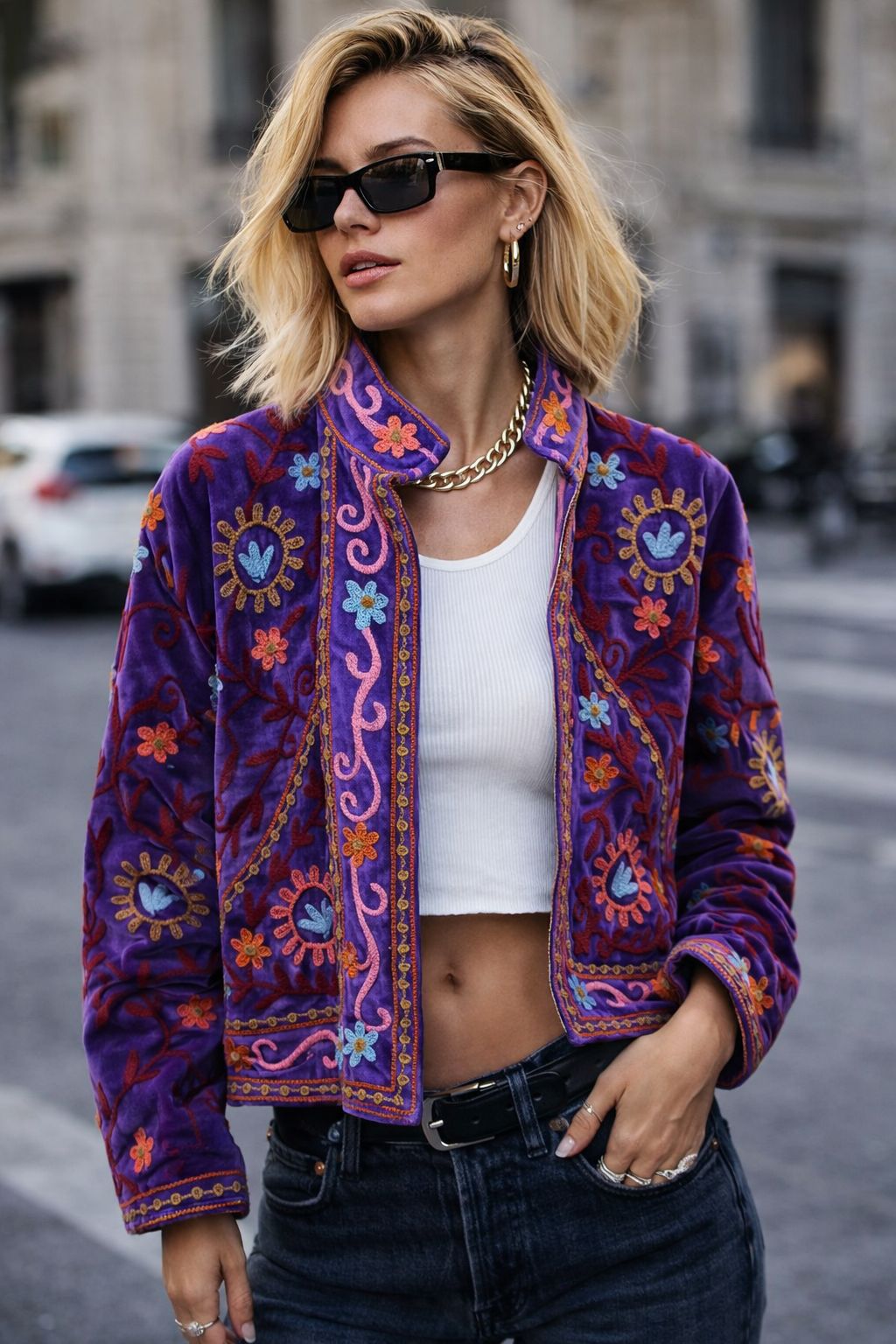 Tropical Bloom Embroidered Jacket III