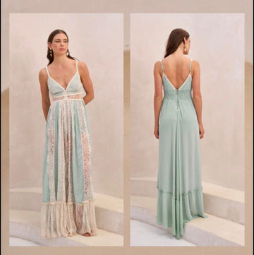 Mint Whisper Lace Maxi Dres