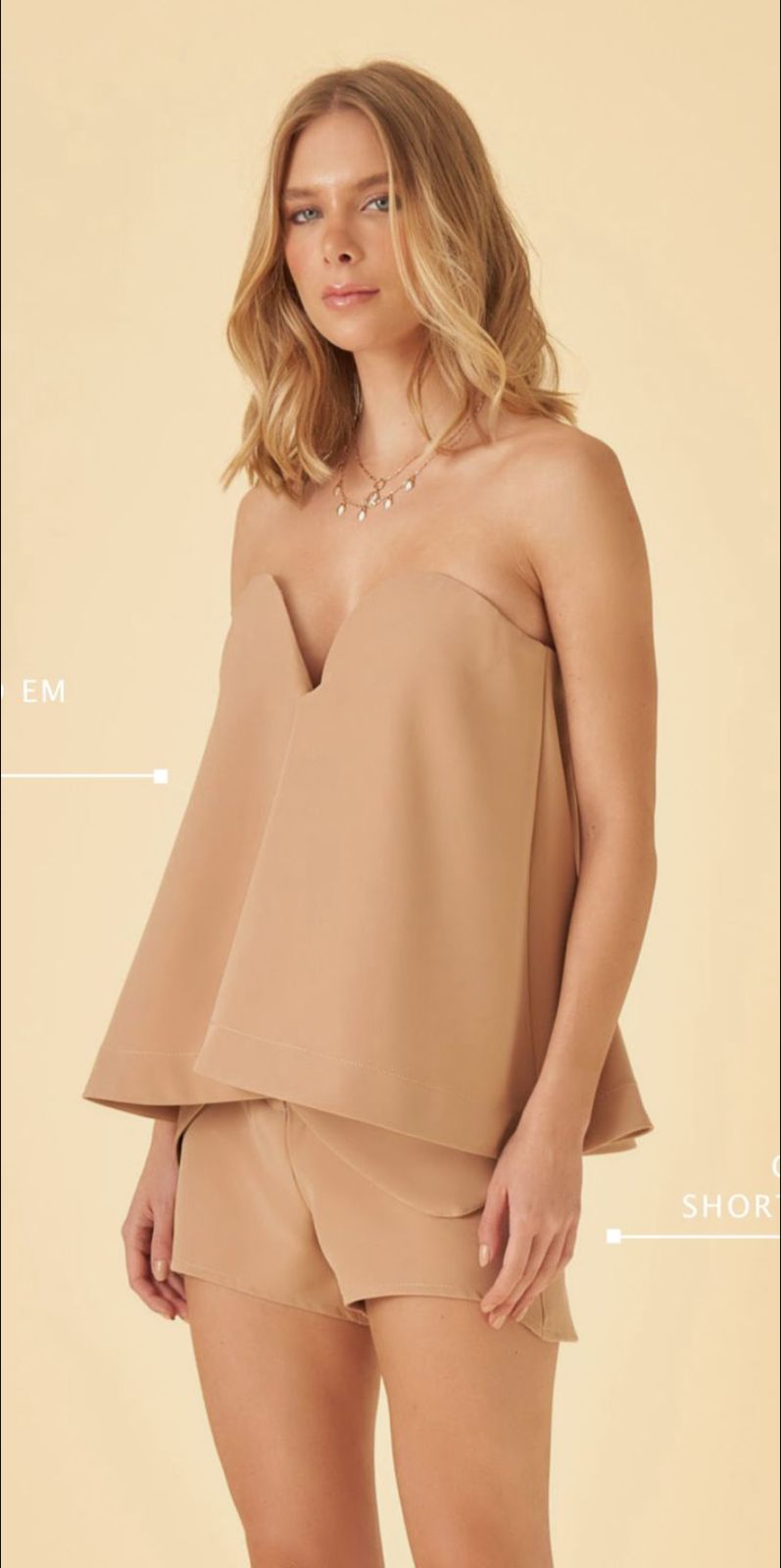 Beige tailored blouse