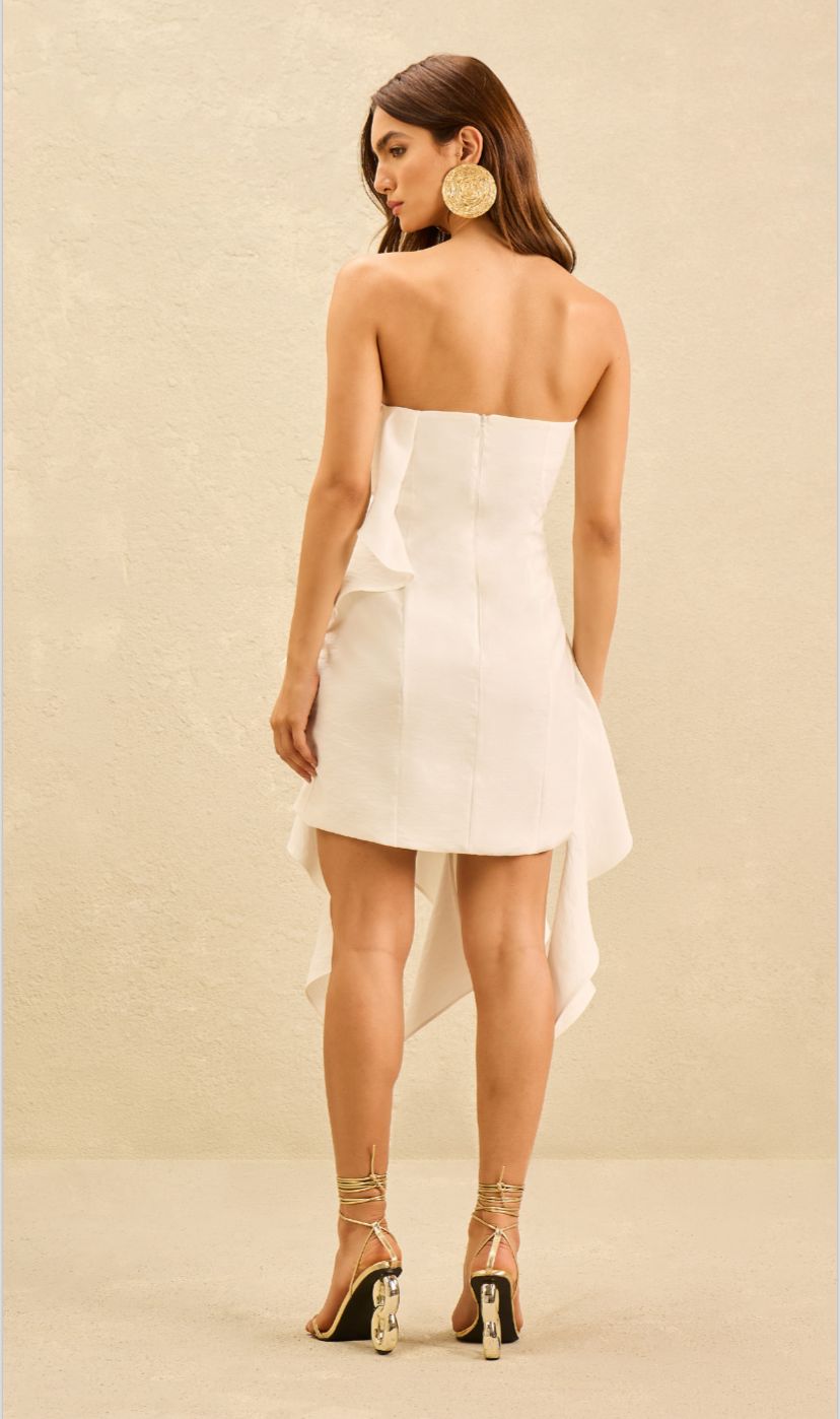 Off-White Flowy Ruffle Dress