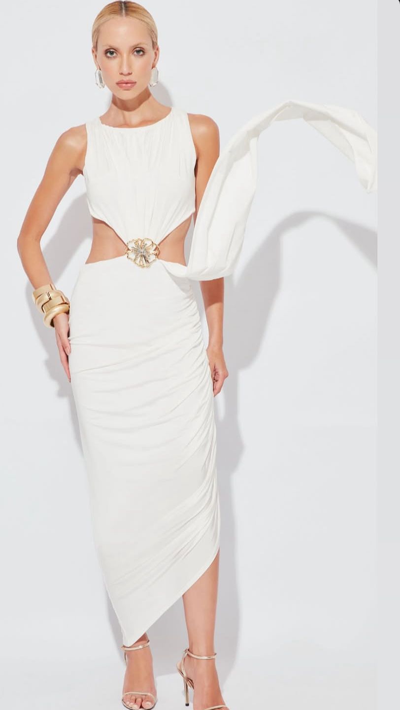 A Dress In lvory White Color