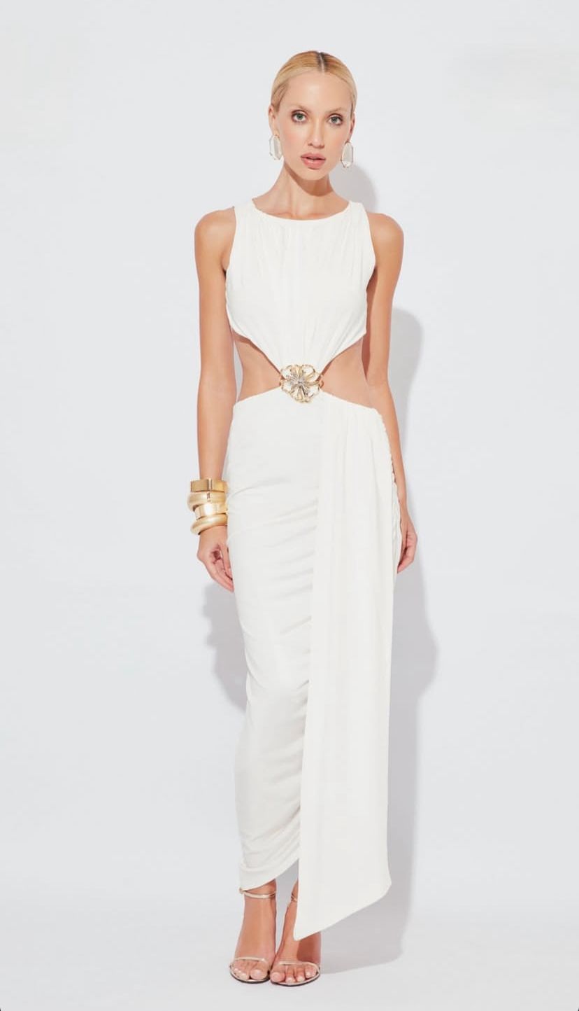 A Dress In lvory White Color