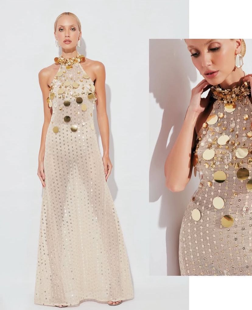 Golden Halo Embellished Gown
