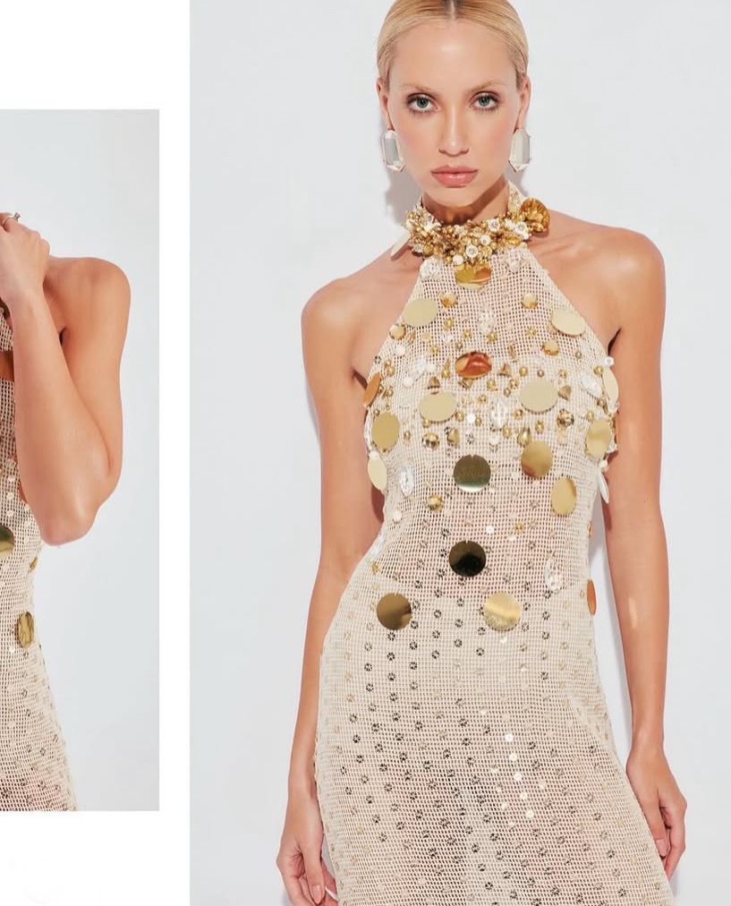 Golden Halo Embellished Gown