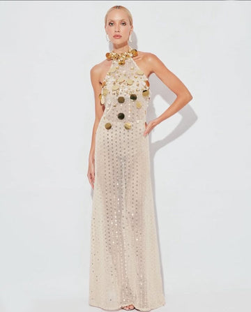 Golden Halo Embellished Gown