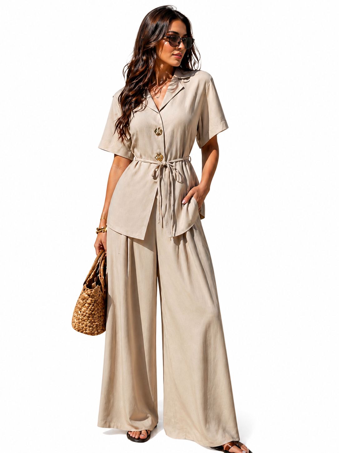 Cairo Chic Two-Piece Linen Set
