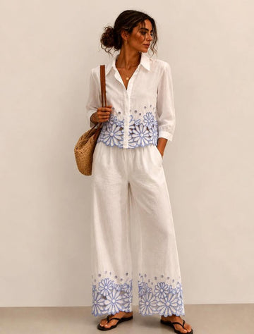 Azzurra Floral Eyelet Co-ord Set