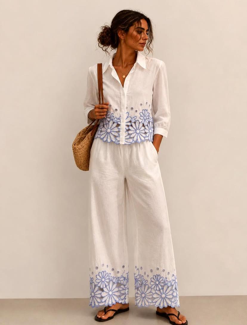 Azzurra Floral Eyelet Co-ord Set