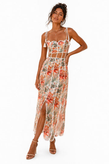 Garden Reverie Corset Maxi Dress