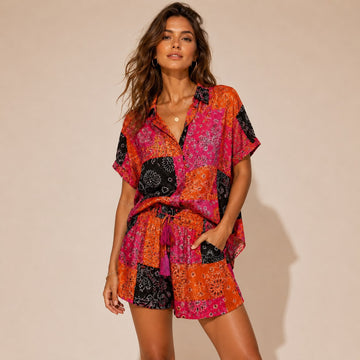 Boho Bandana Print Two-Piece Set