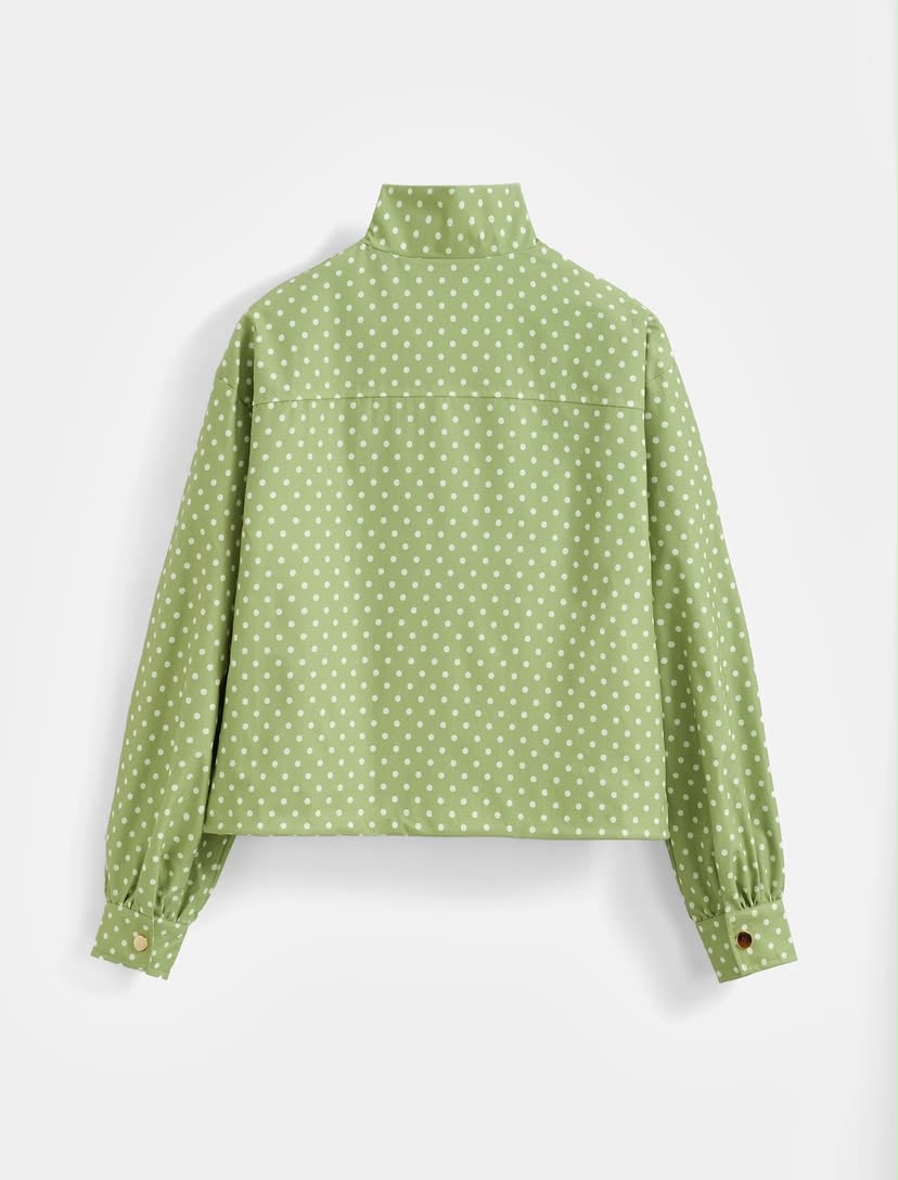 Sage Polka Cropped Jacket