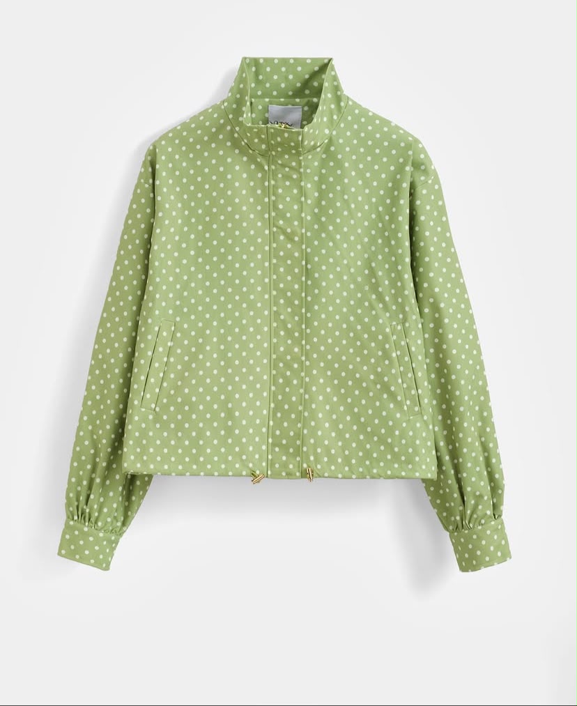 Sage Polka Cropped Jacket
