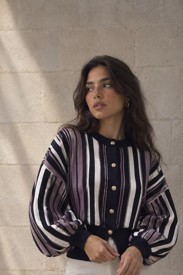 Noir Stripe Satin Jacket