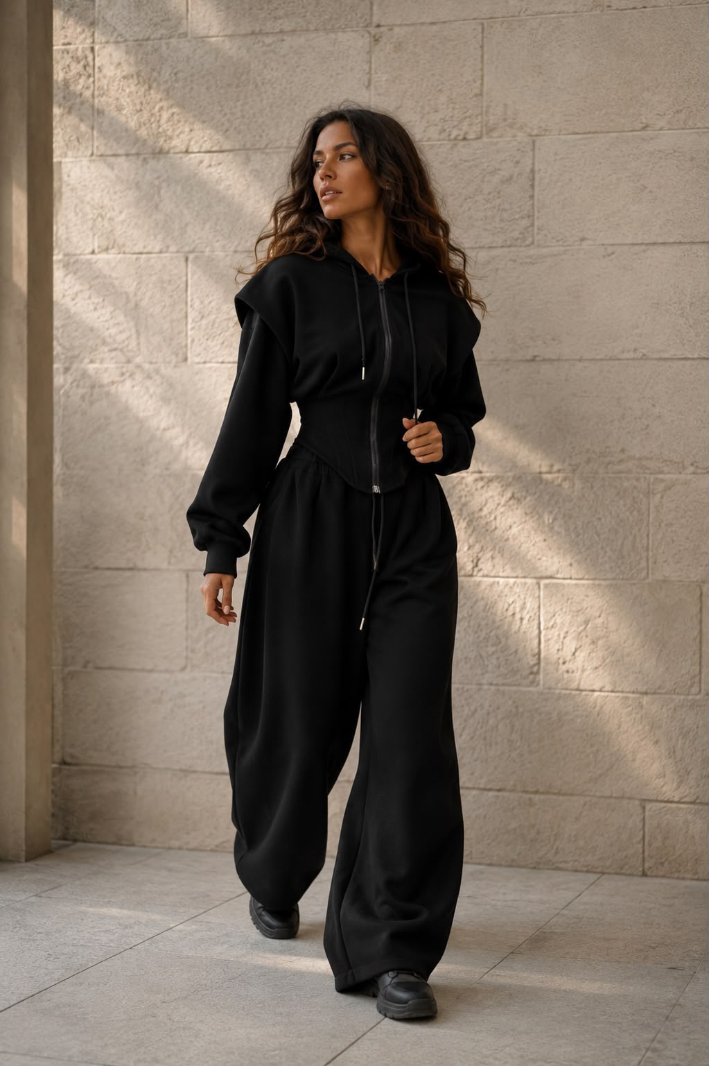 Onyx Corset Hoodie Set