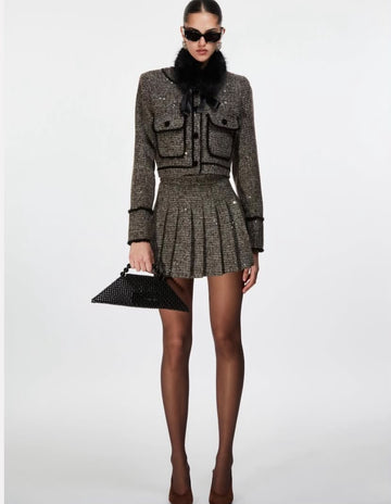Noir Sequin Tweed Set