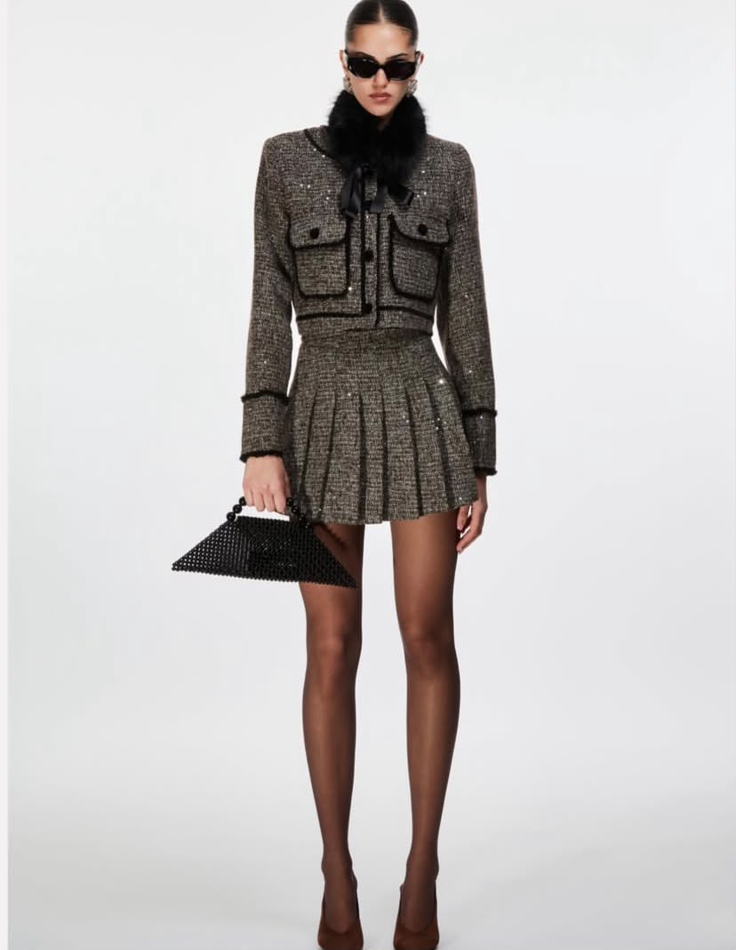 Noir Sequin Tweed Set