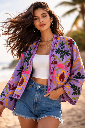 Tropical Bloom Embroidered jacket