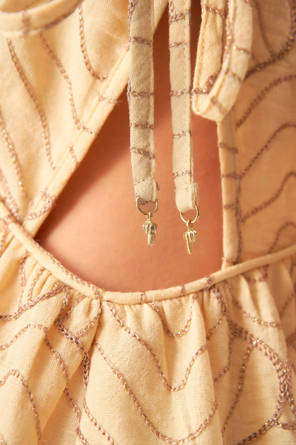  Mini Dress in Golden Palm